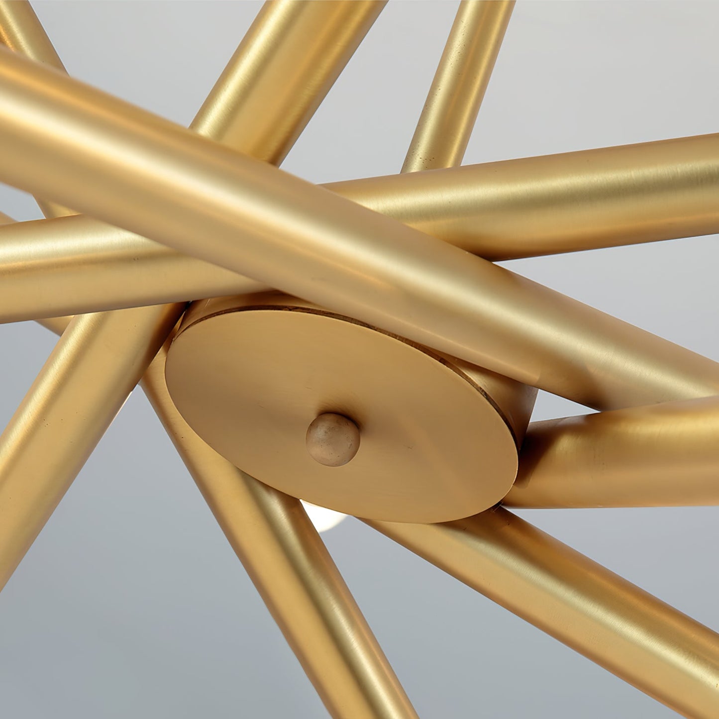 Ruven Chandelier - Mid-Century Modern Brass Spider Chandelier | Multi-Directional Exposed Bulb Light