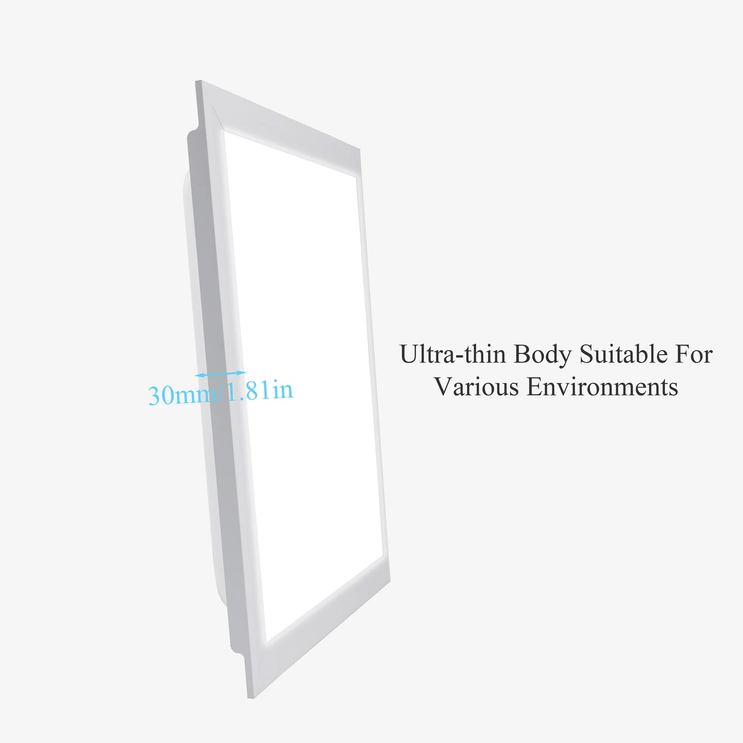 2-Pack 24W LED Flat Panel Light - Ultra-Thin Surface Mount Office Ceiling Light | 6500K Cold White Flush Mount Fixture