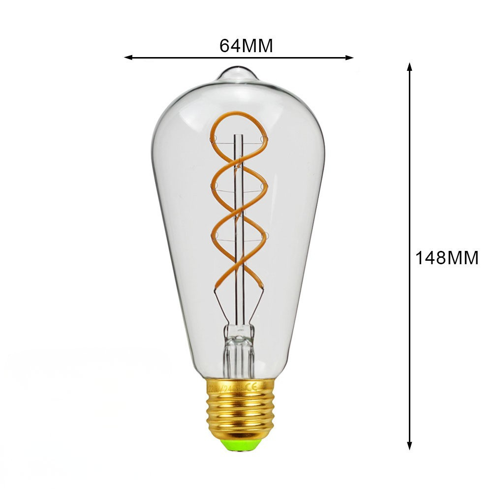 ST64  LED Flexible Filament Art Bulbs – 4 Pack