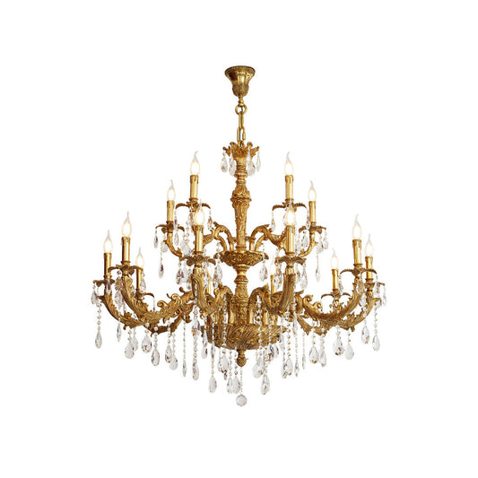 Sabella Crystal Chandelier - Luxury Brass & Crystal Tiered Pendant | Grand Estate 6/8/15/27-Light Chandelier