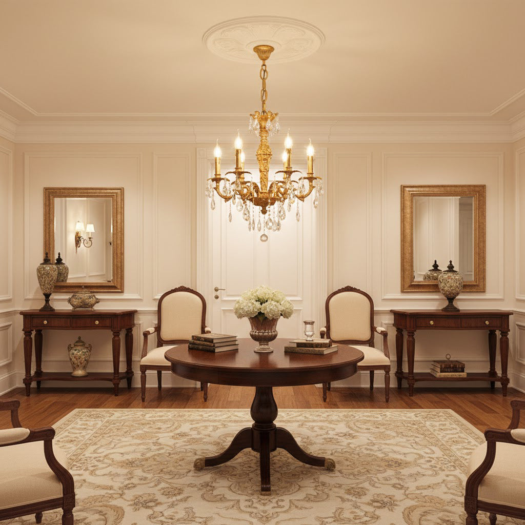 Sabella Crystal Chandelier - Luxury Brass & Crystal Tiered Pendant | Grand Estate 6/8/15/27-Light Chandelier