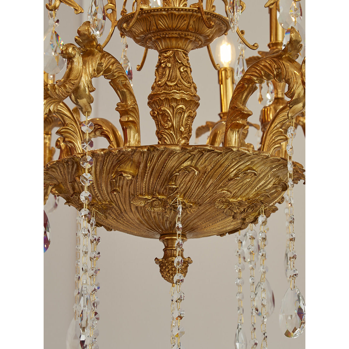 Sabella Crystal Chandelier - Luxury Brass & Crystal Tiered Pendant | Grand Estate 6/8/15/27-Light Chandelier