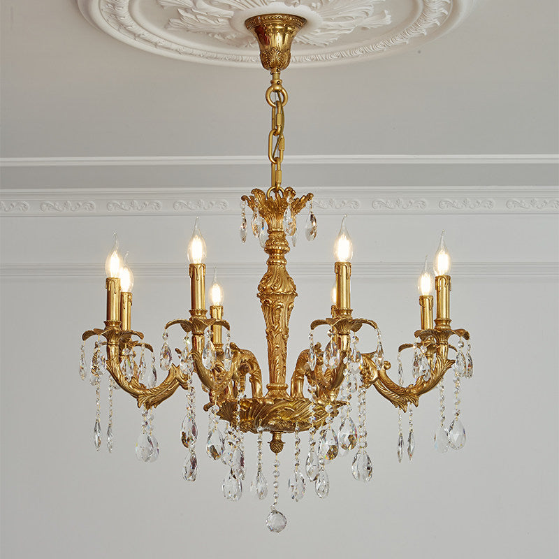 Sabella Crystal Chandelier - Luxury Brass & Crystal Tiered Pendant | Grand Estate 6/8/15/27-Light Chandelier
