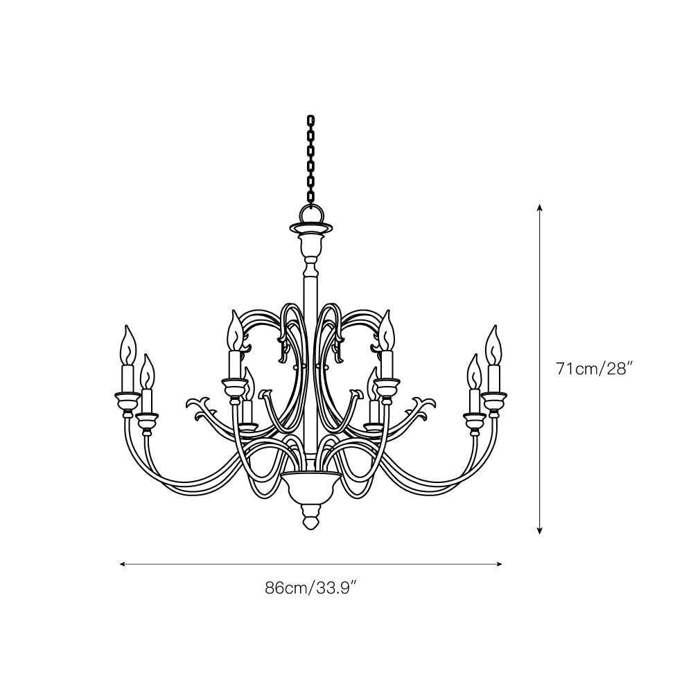 Sabine Chandelier - Hand-Carved Rustic Wood & Iron Pendant | French Country 5/8-Light Chandelier