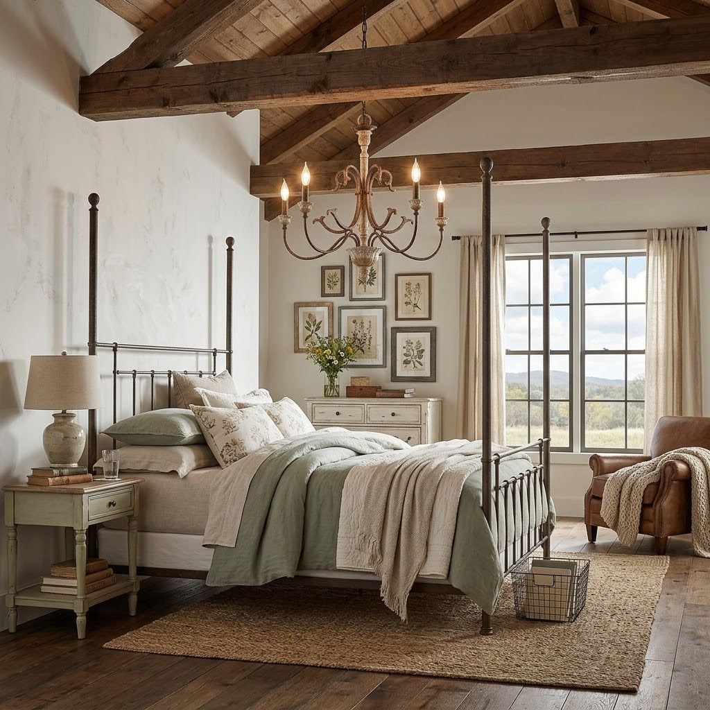 Sabine Chandelier - Hand-Carved Rustic Wood & Iron Pendant | French Country 5/8-Light Chandelier