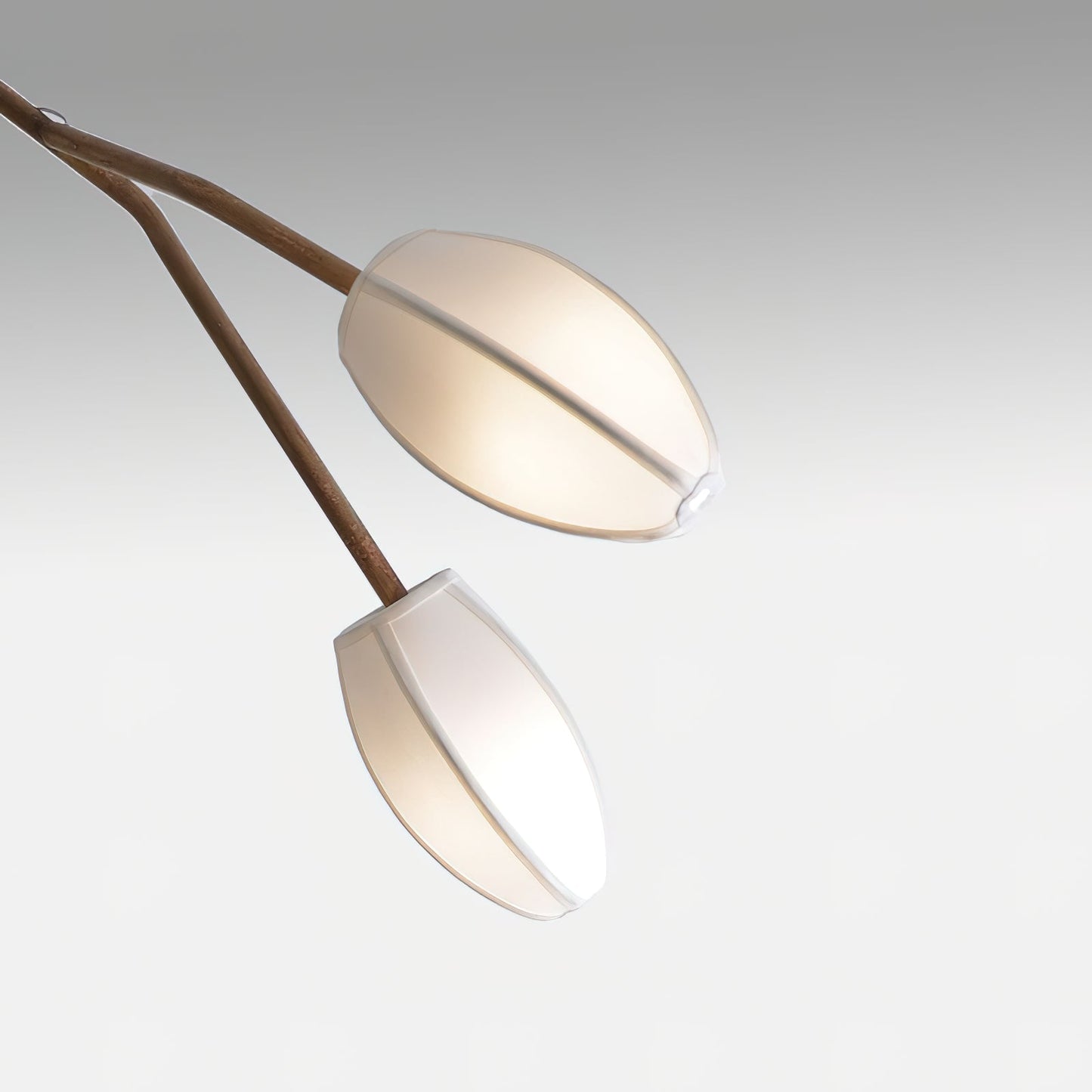 Sacura Chandelier - Cherry Blossom Inspired Brass & Fabric Pendant | Modern Organic 6-Light Centerpiece