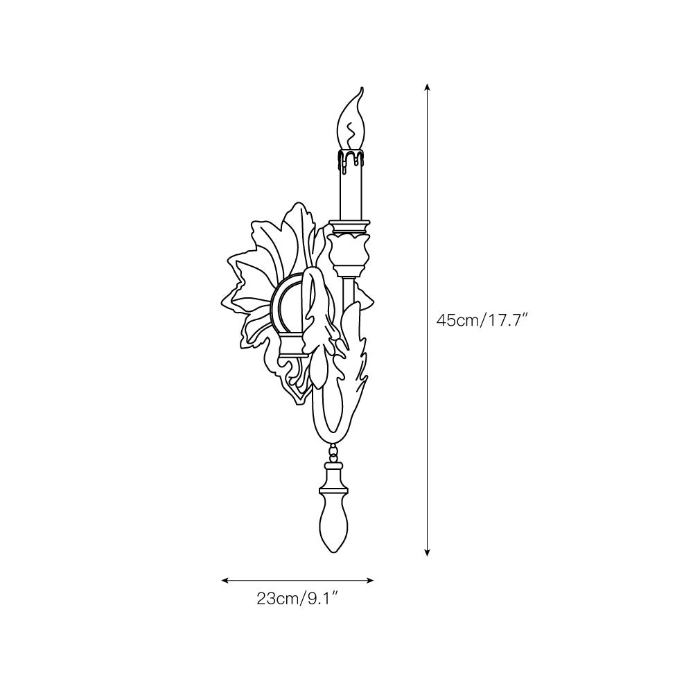 Salento Wall Lamp - Two-Light Distressed Old White Iron Sconce | Traditional Candlestick Wall Light