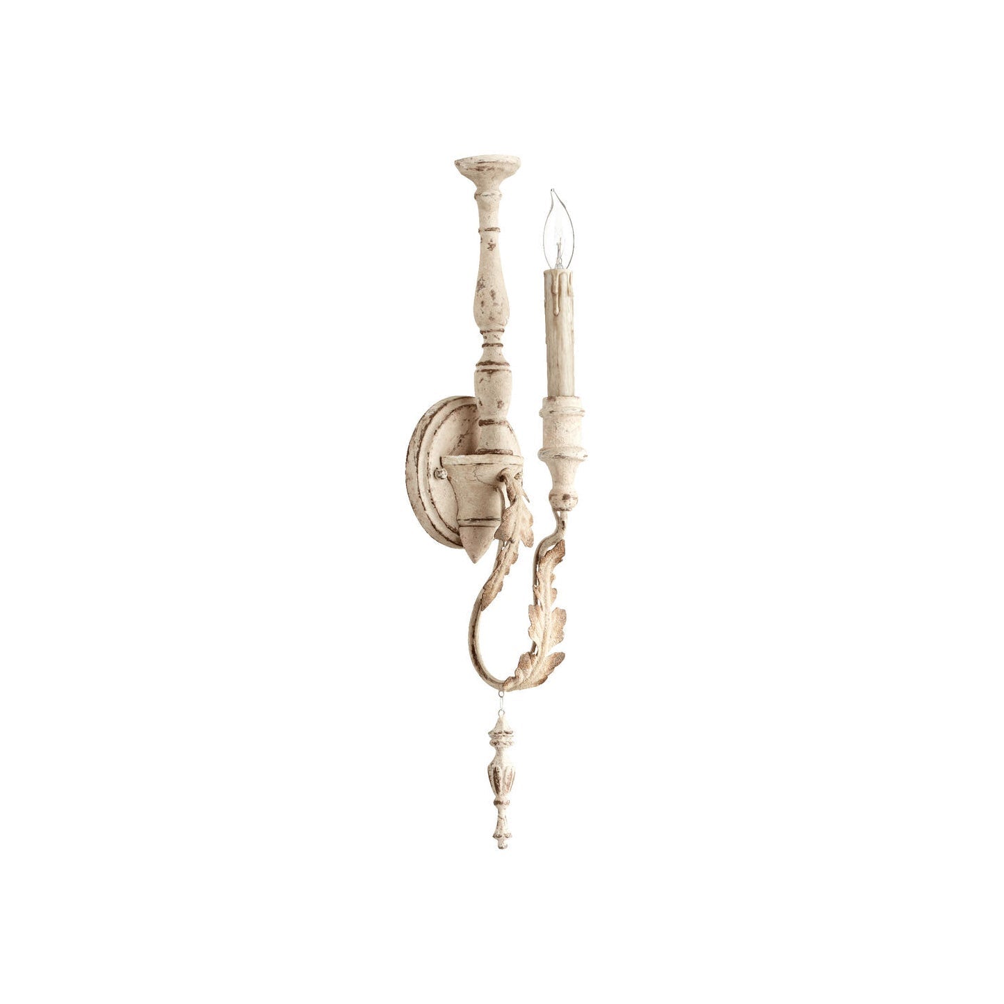 Salento Candle Wall Lamp - French Pastoral Wood Wall Sconce | Rustic American Country Wall Light