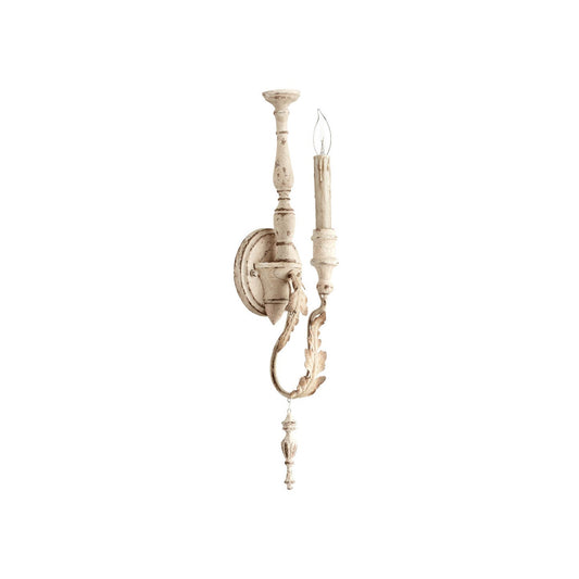 Salento Candle Wall Lamp - French Pastoral Wood Wall Sconce | Rustic American Country Wall Light