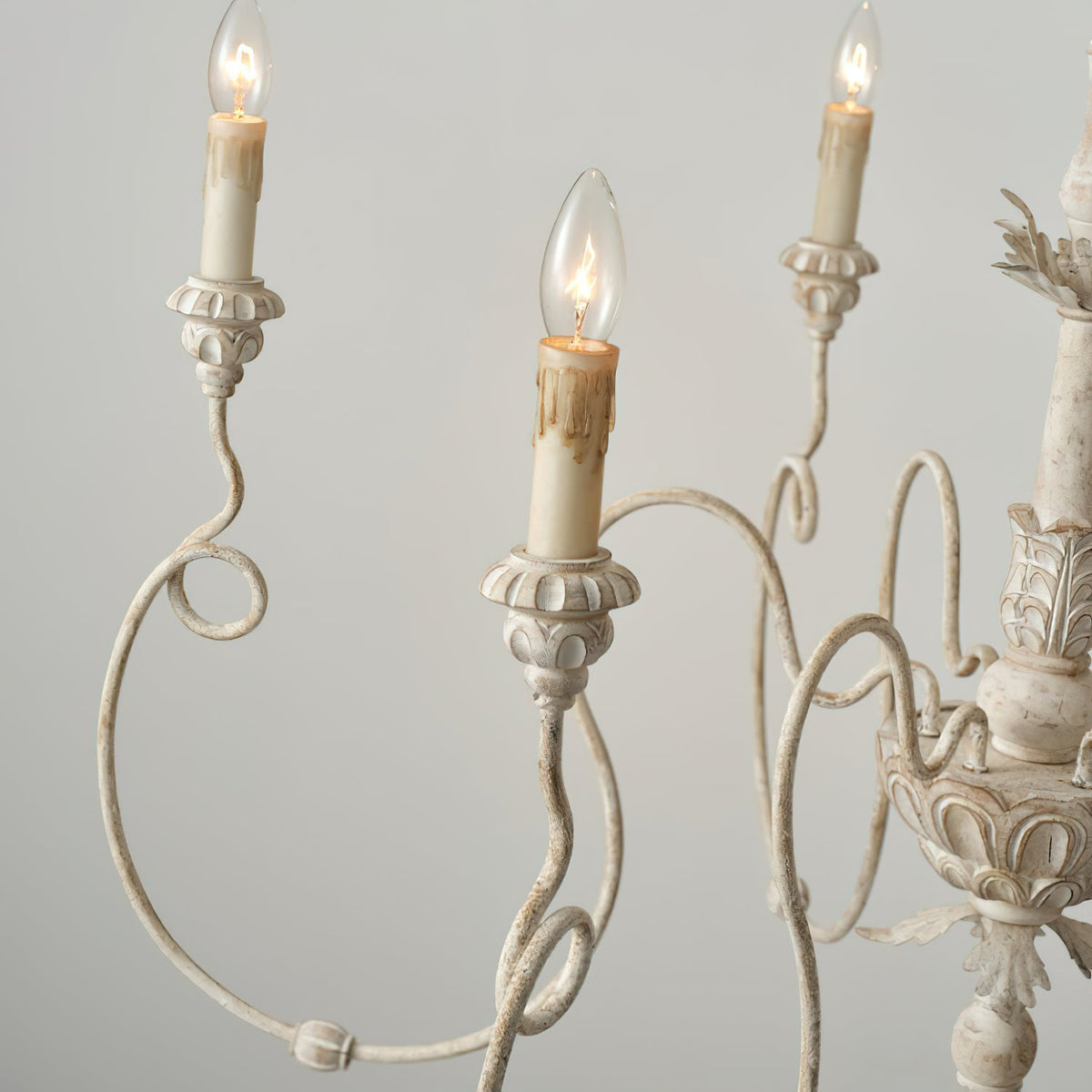 Salento Chandelier - Italian Baroque Carved Wood Pendant Light