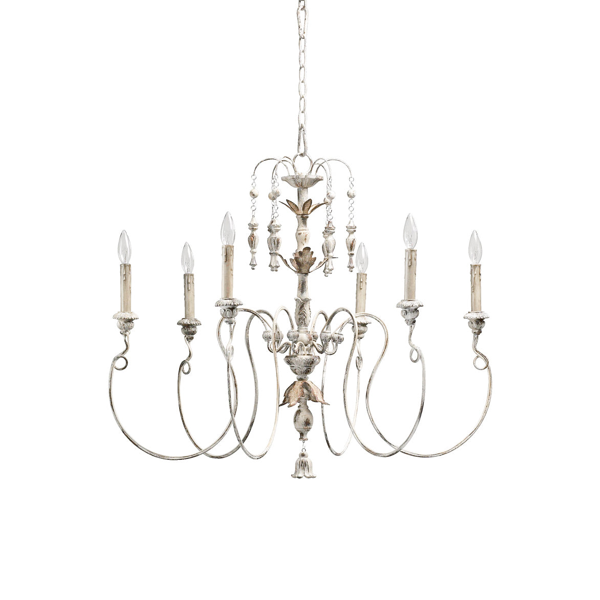 Salento Chandelier - Italian Baroque Carved Wood Pendant Light