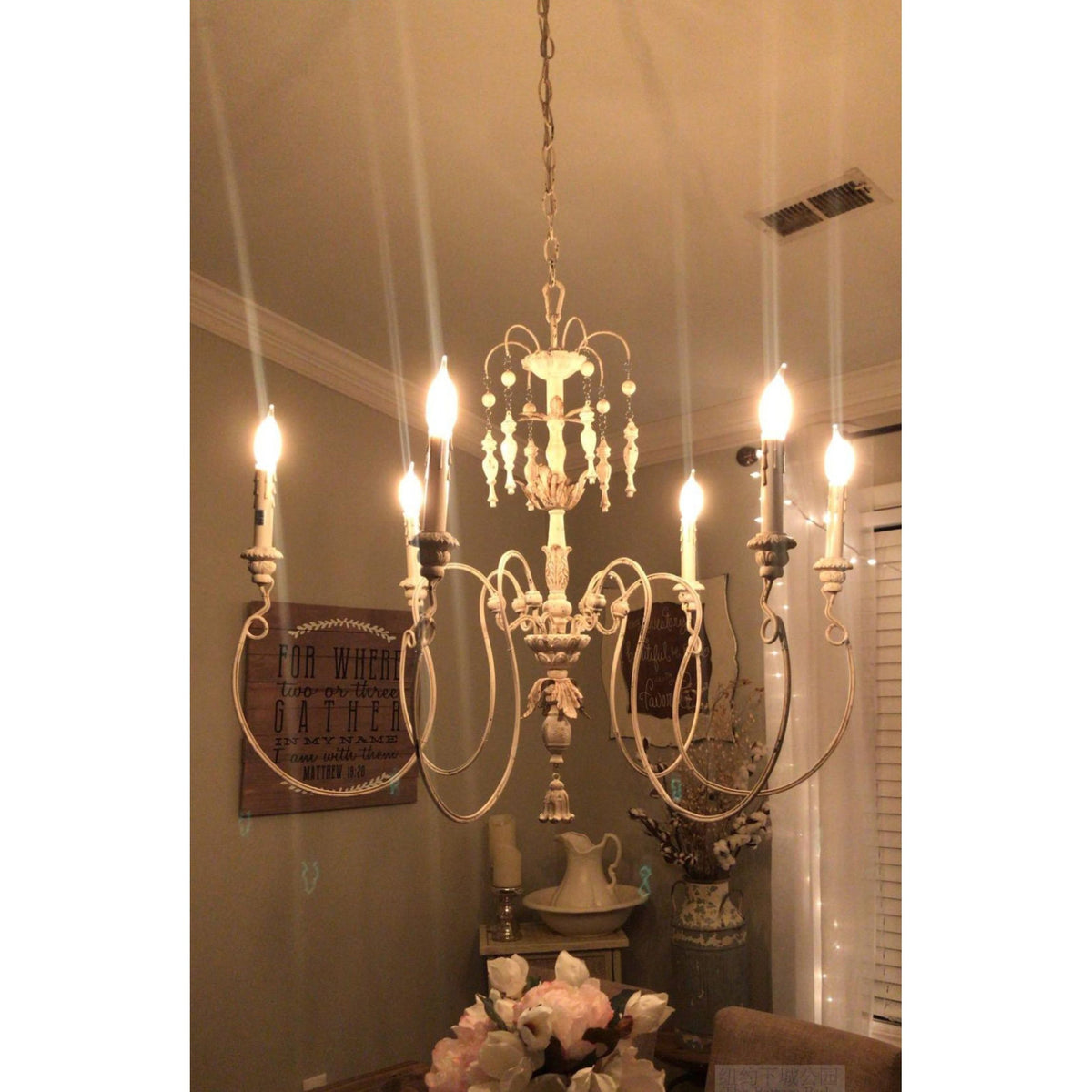 Salento Chandelier - Italian Baroque Carved Wood Pendant Light