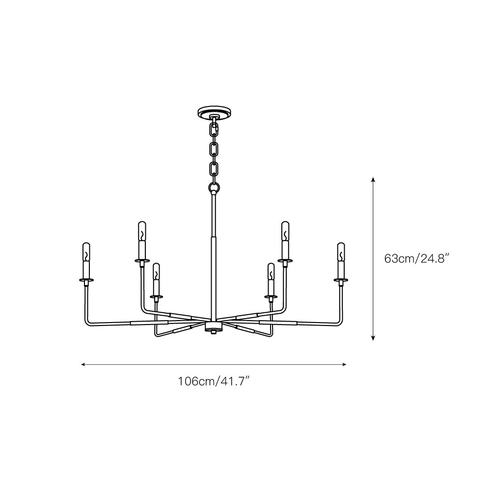 Alvaro Chandelier – Expansive Warm Brass & Multi-Head Rustic Modern Chandelier