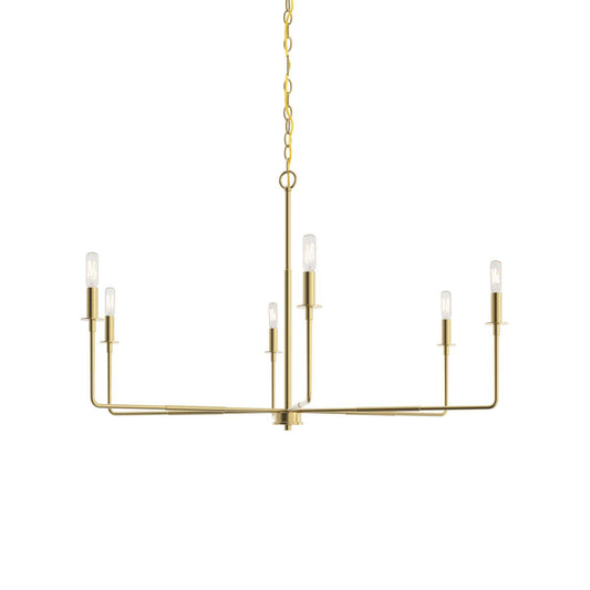 Alvaro Chandelier – Expansive Warm Brass & Multi-Head Rustic Modern Chandelier