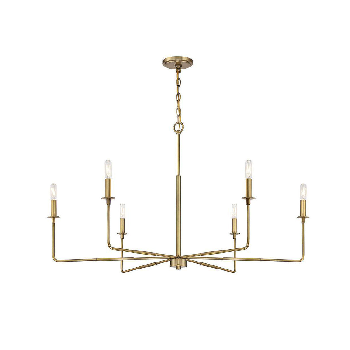 Alvaro Chandelier – Expansive Warm Brass & Multi-Head Rustic Modern Chandelier