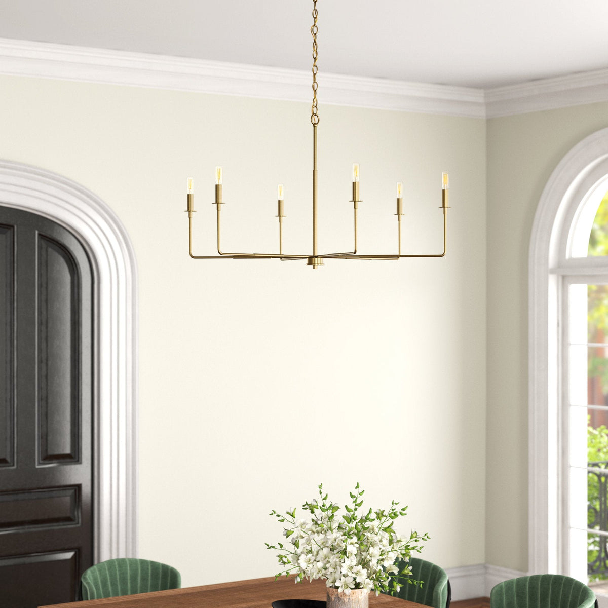 Alvaro Chandelier – Expansive Warm Brass & Multi-Head Rustic Modern Chandelier