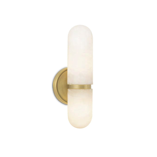 Salon Alabaster Wall Lamp - Art Deco Brass & Natural Stone Sconce