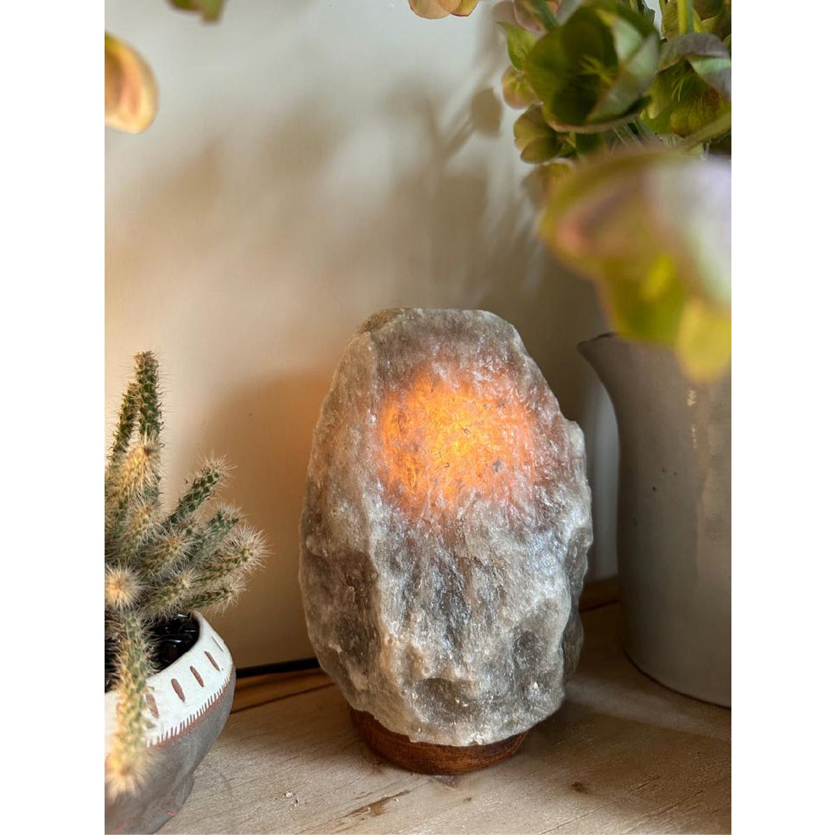 Salt Stone Table Lamp - Natural Stone & Marble Base LED Accent