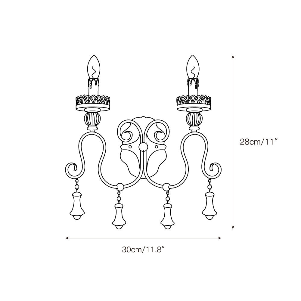 Santa Trinita Sconce - Rustic Carved Wood & Metal Wall Light