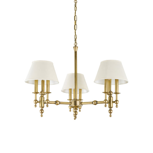 Saunders Traditional Chandelier - Brass Multi-Tier Shade Pendant