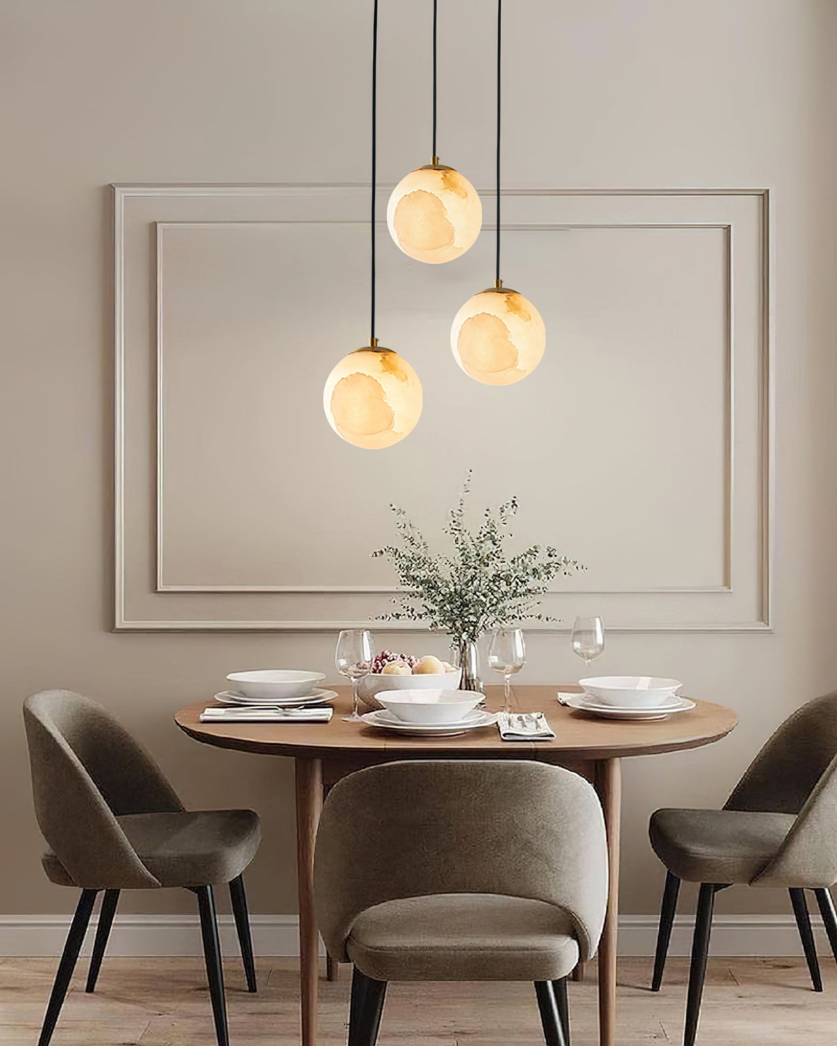 Savina Alabaster Pendant Light - Spanish Stone Celestial Orb Light
