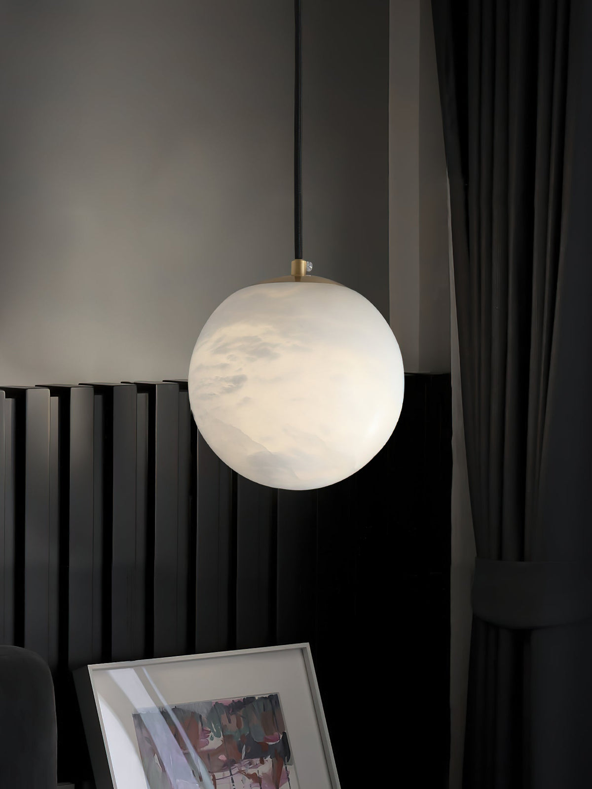 Savina Alabaster Pendant Light - Spanish Stone Celestial Orb Light