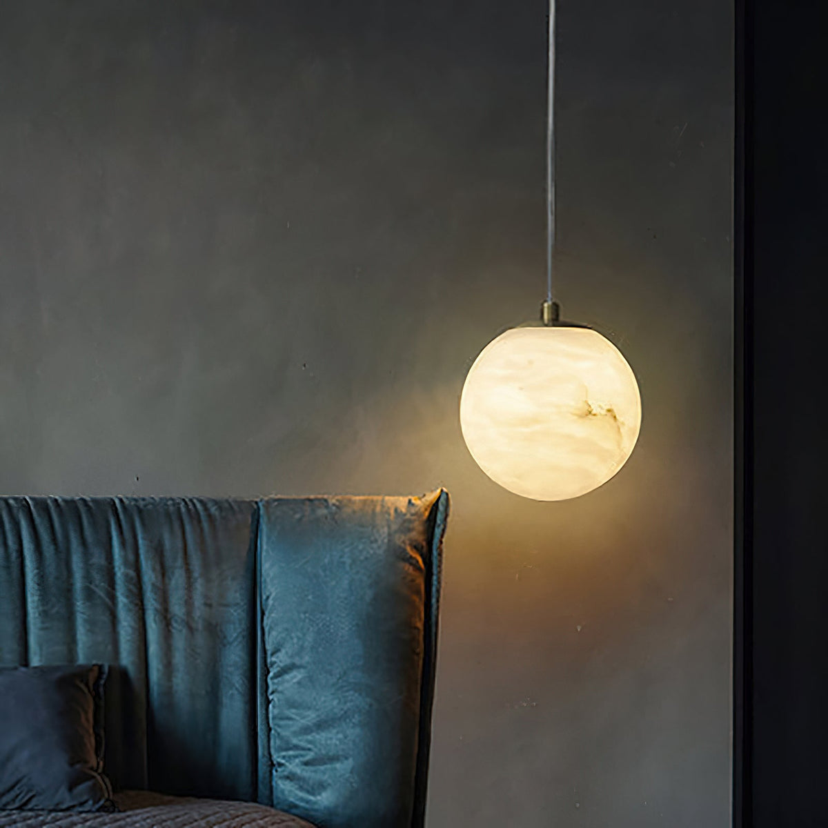Savina Alabaster Pendant Light - Spanish Stone Celestial Orb Light
