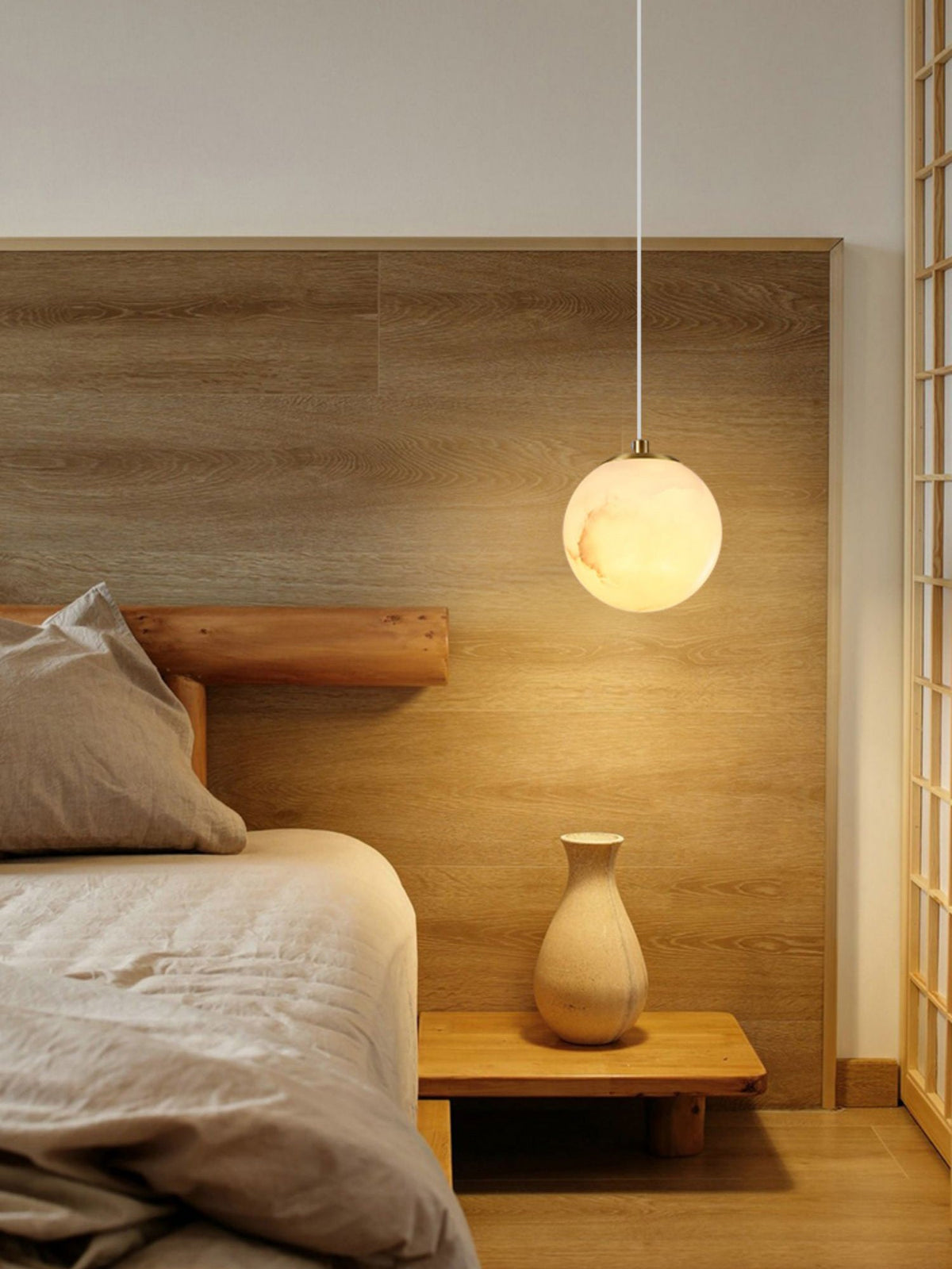 Savina Alabaster Pendant Light - Spanish Stone Celestial Orb Light