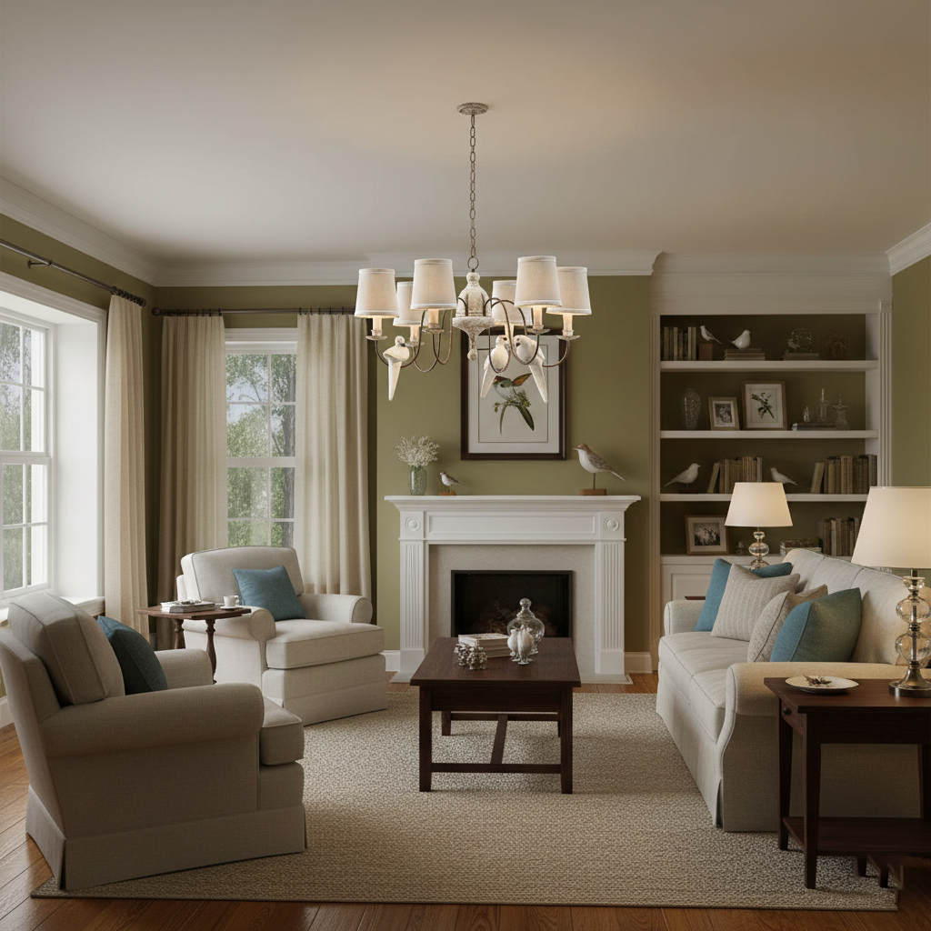 Savor Chandelier - Aged Country Rustic Wood & Shaded Pendant