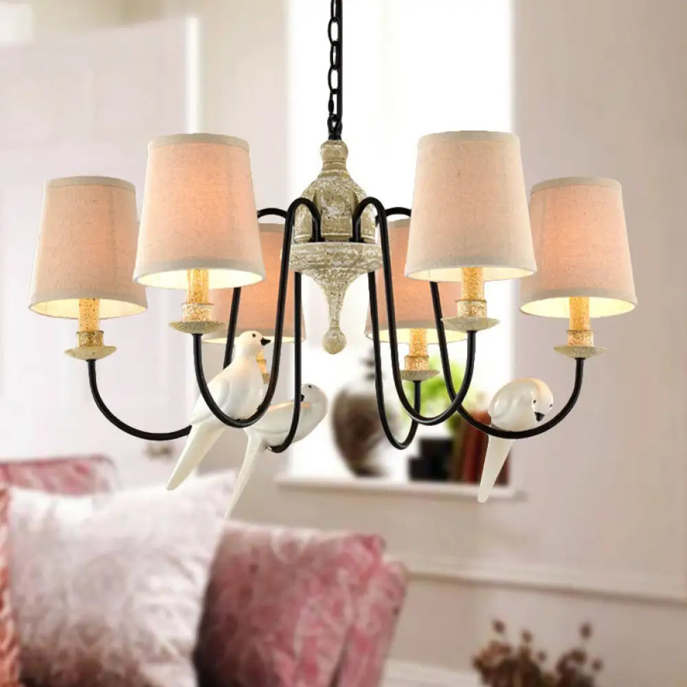 Savor Chandelier - Aged Country Rustic Wood & Shaded Pendant