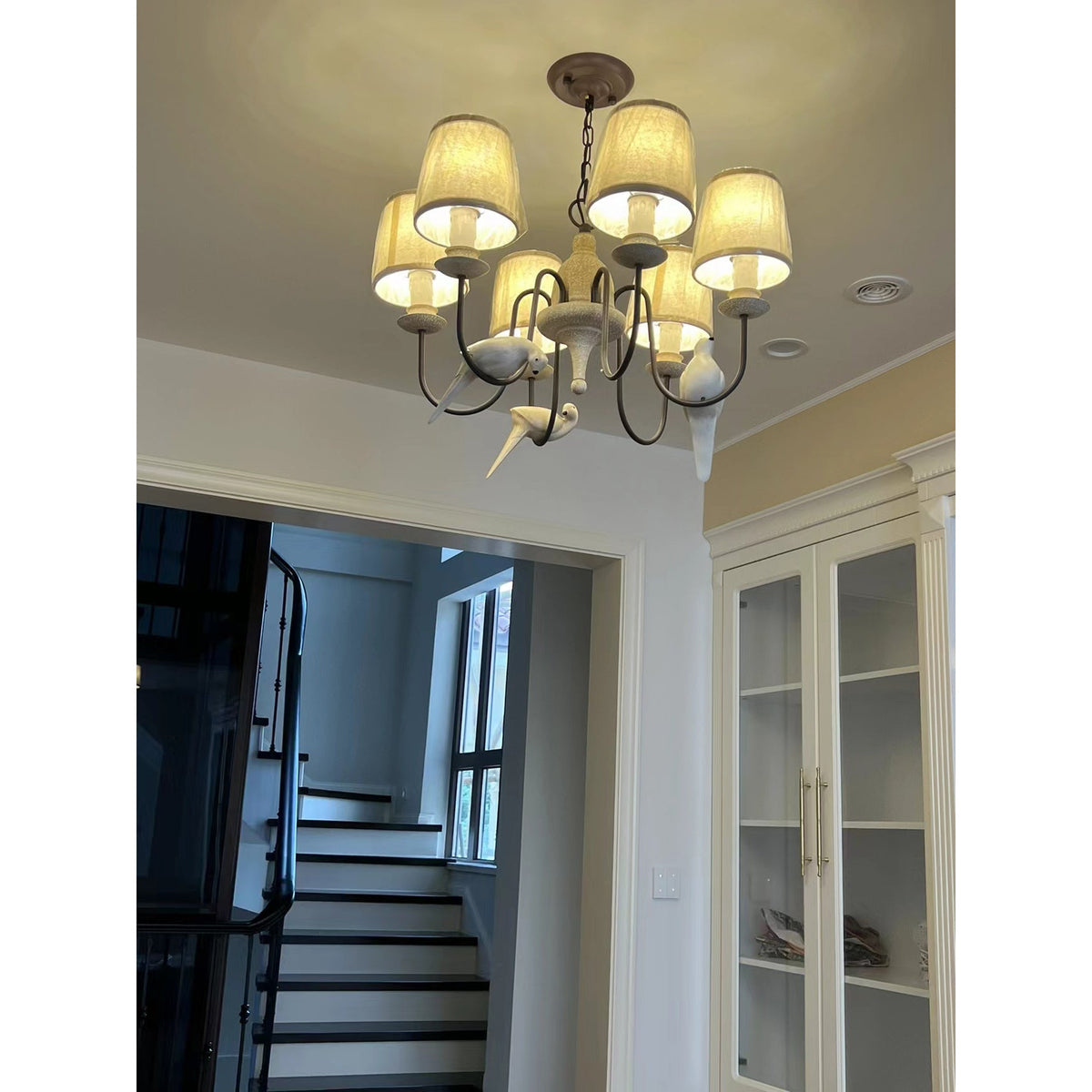Savor Chandelier - Aged Country Rustic Wood & Shaded Pendant