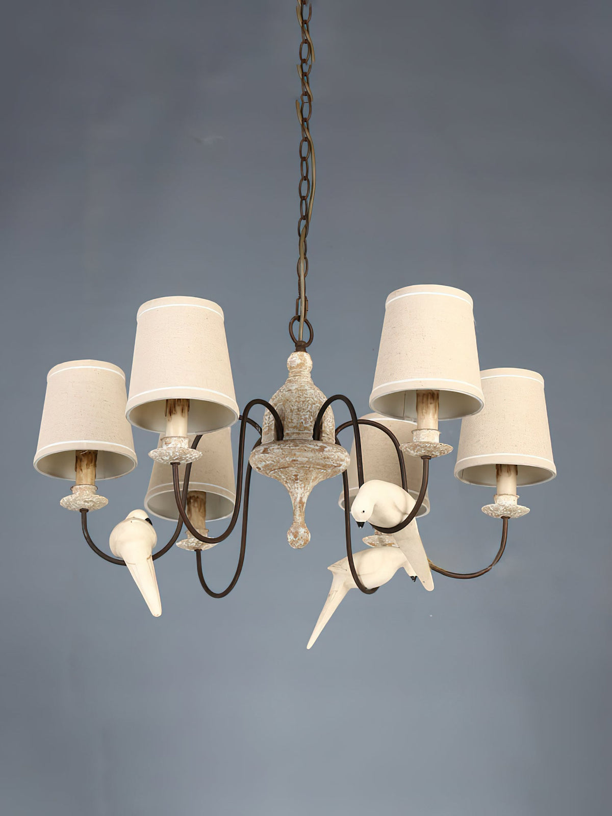 Savor Chandelier - Aged Country Rustic Wood & Shaded Pendant