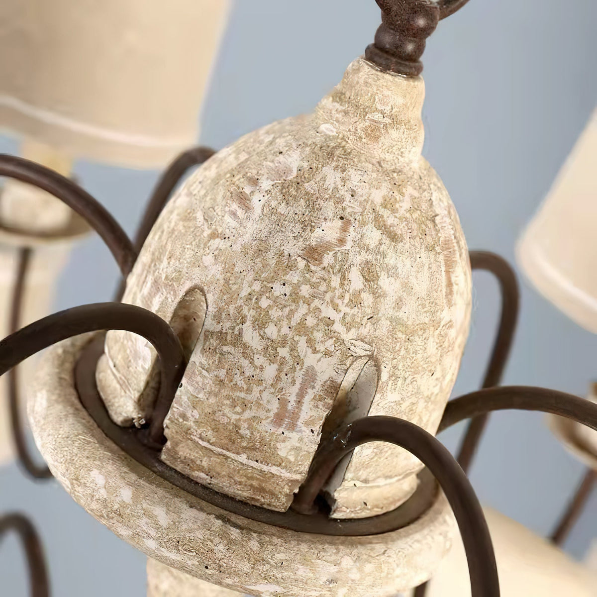 Savor Chandelier - Aged Country Rustic Wood & Shaded Pendant