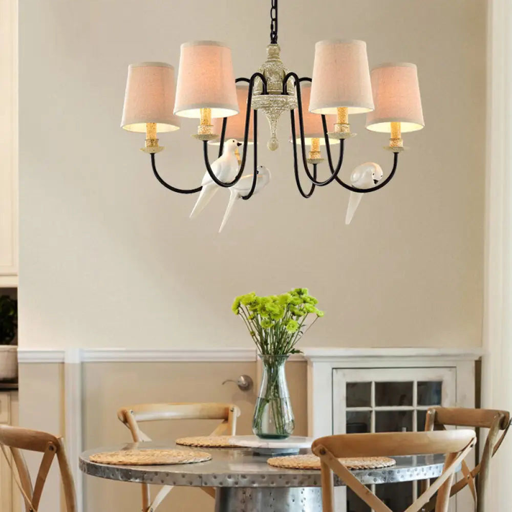 Savor Chandelier - Aged Country Rustic Wood & Shaded Pendant