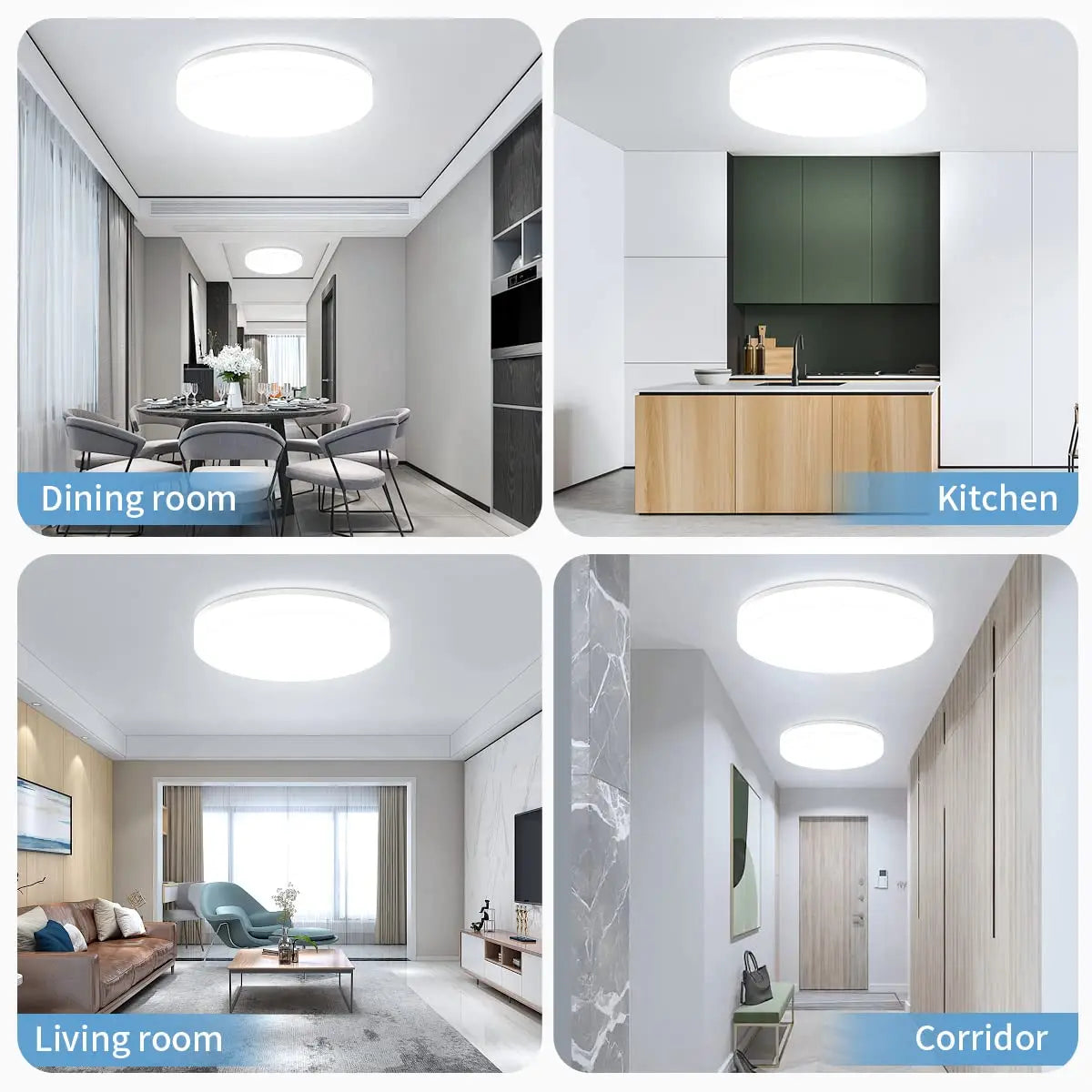 4-Pack LED Recessed Lights with Junction Box - Dimmable Slim Downlights | Adjustable 3000K-5000K CCT | Energy-Efficient Ceiling Lighting |