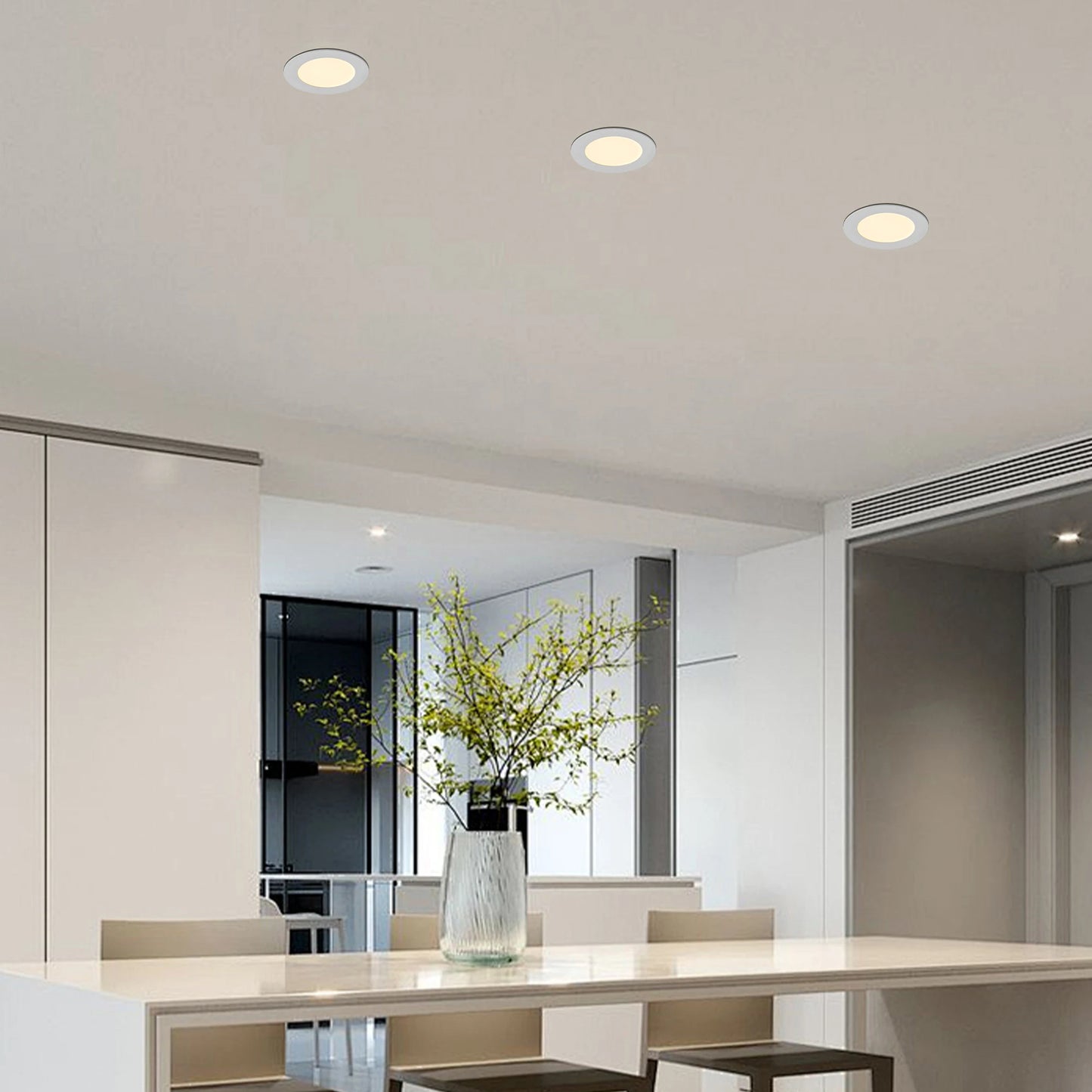 12-Pack LED Recessed Lights with Junction Box - Dimmable Slim Downlights | 3000K-5000K Selectable CCT | Energy-Efficient Ceiling Lights