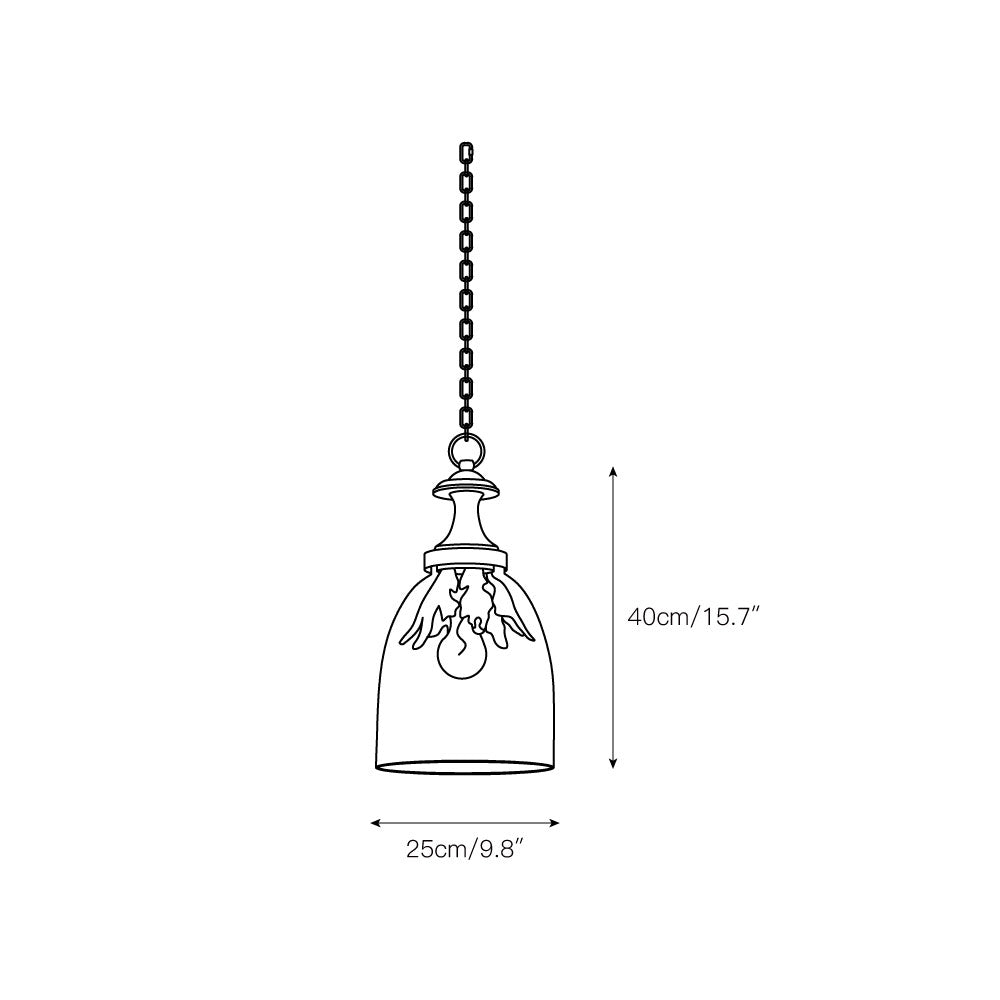 Selby Pendant Lamp - Shabby Chic Vintage Glass Hanging Light