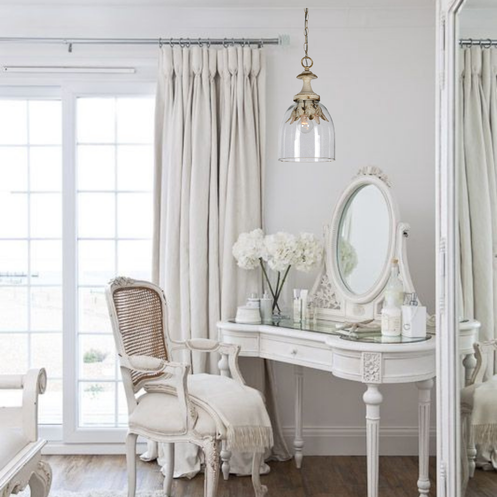 Selby Pendant Lamp - Shabby Chic Vintage Glass Hanging Light