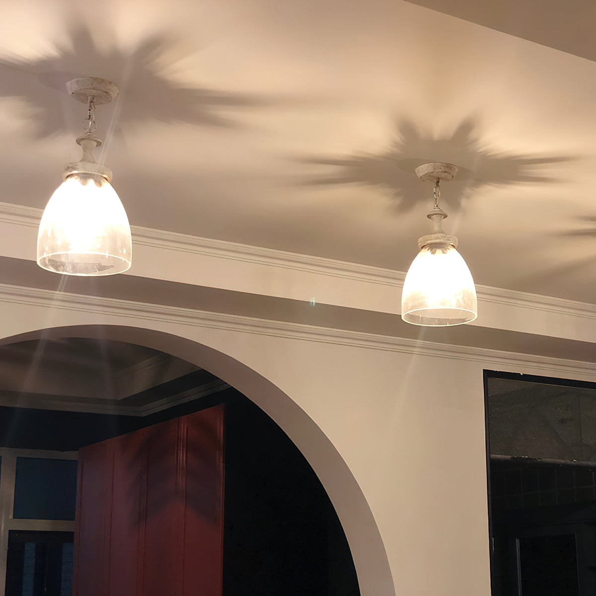 Selby Pendant Lamp - Shabby Chic Vintage Glass Hanging Light