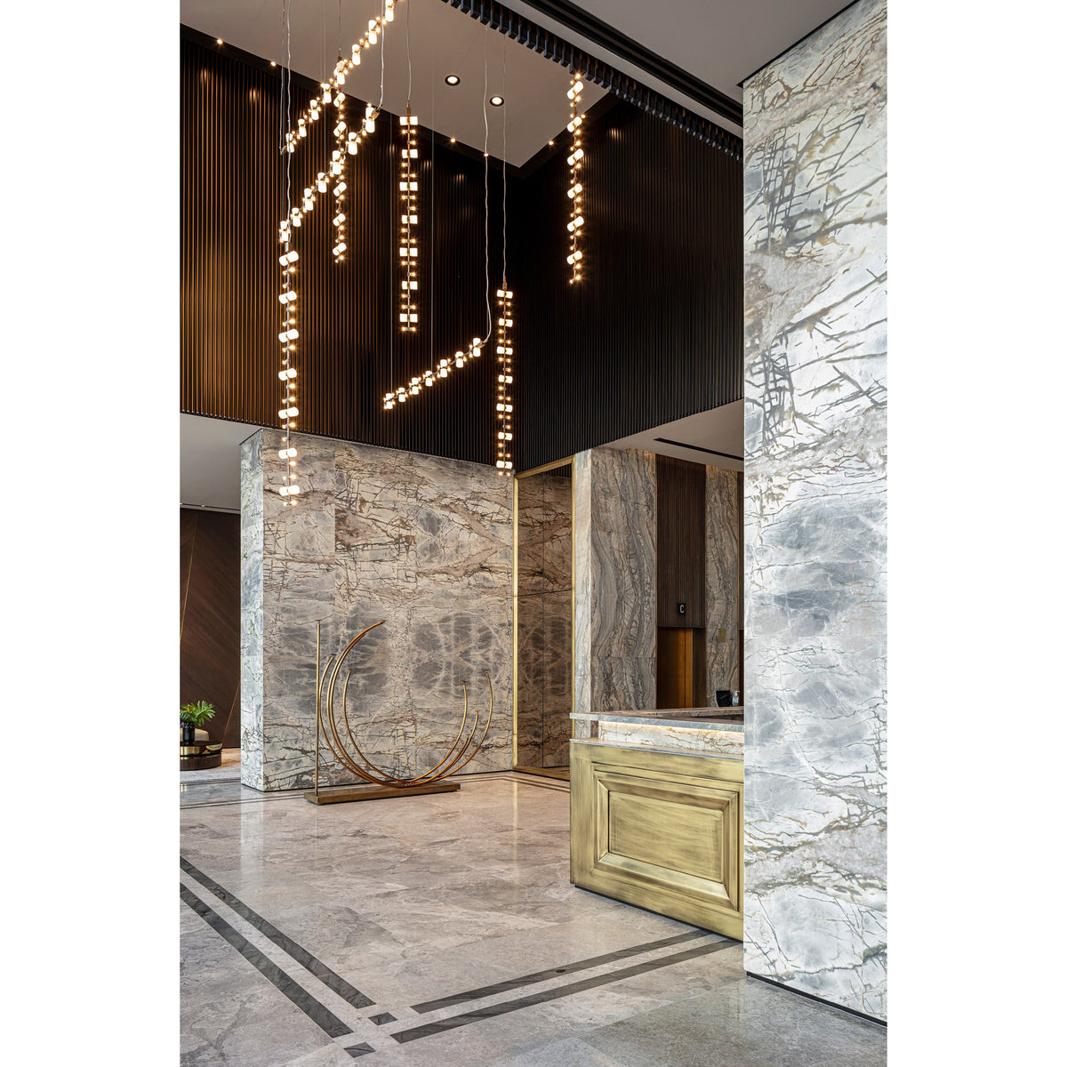 Semper Mia Pendant Lamp - Linear Stainless Steel LED Hanging Light