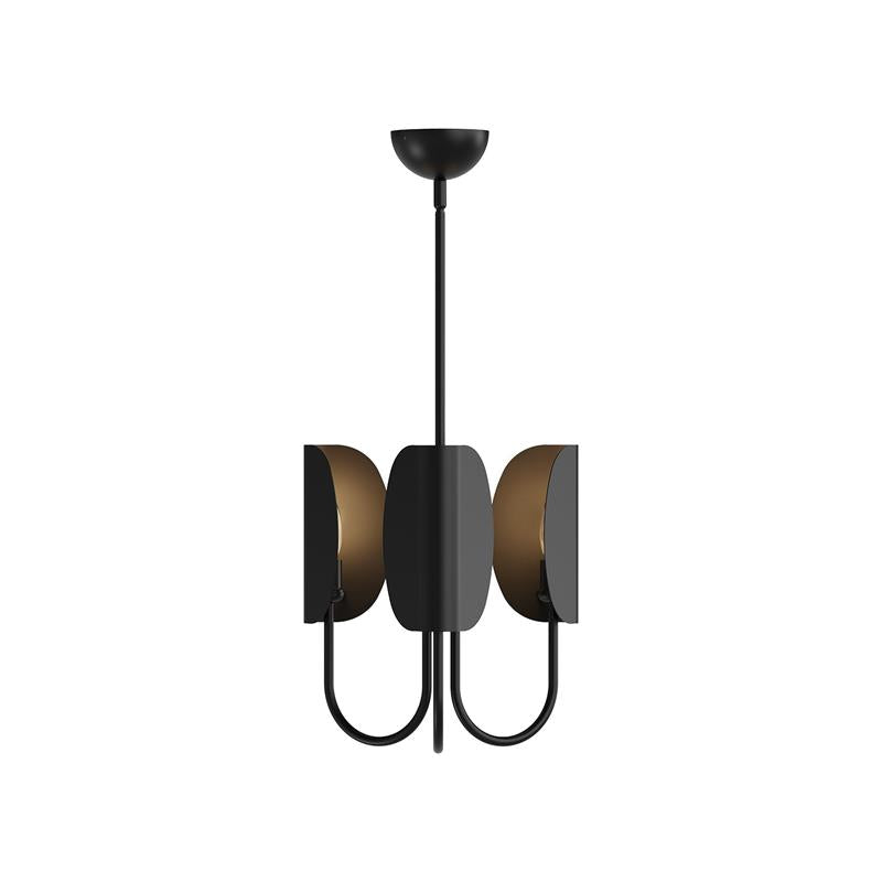 Leaf Brass Chandelier - Origami-Fold Multi-Head Brass & Cotton Chandelier