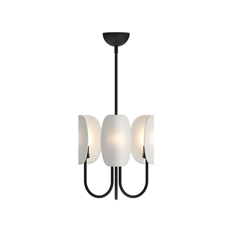 Leaf Brass Chandelier - Origami-Fold Multi-Head Brass & Cotton Chandelier