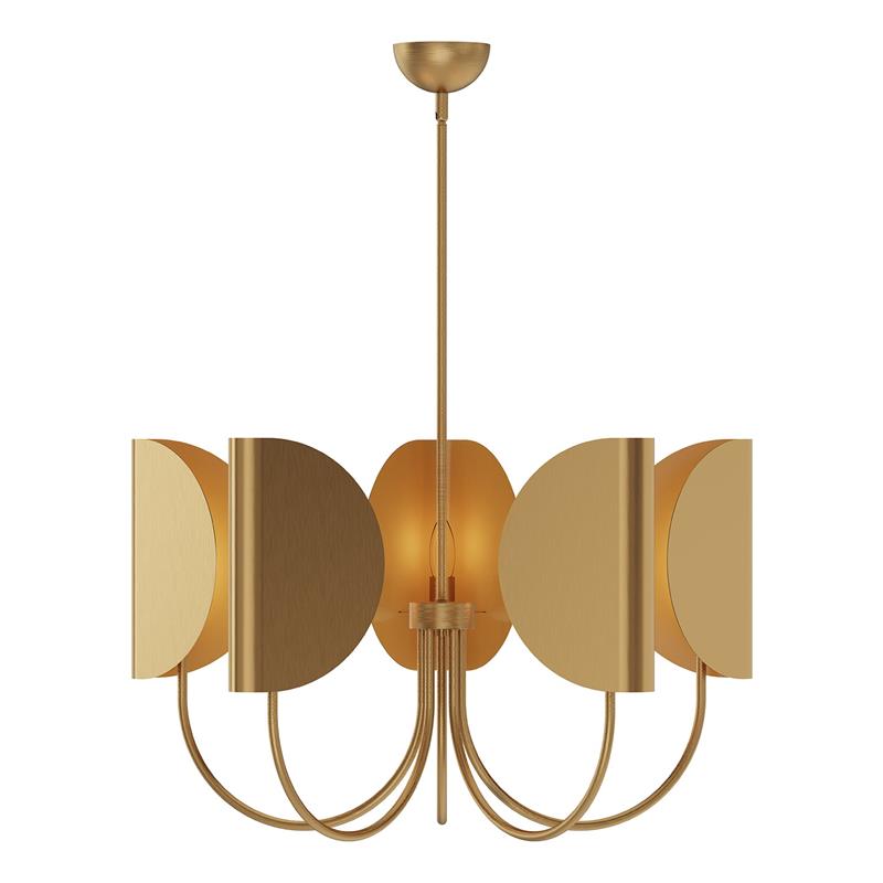 Leaf Brass Chandelier - Origami-Fold Multi-Head Brass & Cotton Chandelier