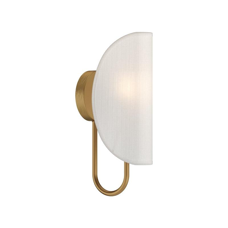 Leaf Brass Wall Lamp - Origamistic Brass & White Cotton Fold Sconce