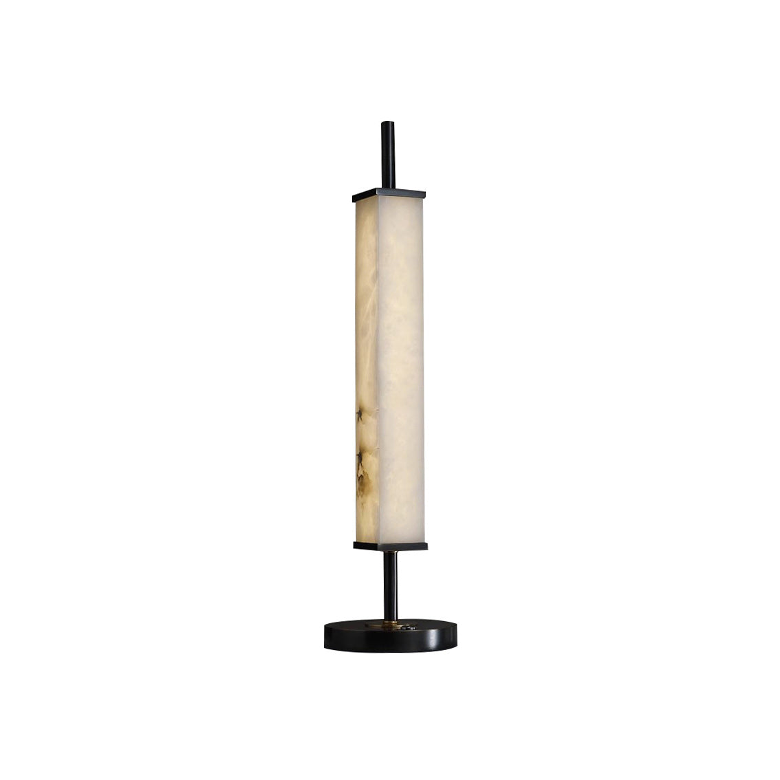 Serano Alabaster Table Lamp - Natural Veined Alabaster Stone Desk Light | Modern Brass LED Accent Lamp