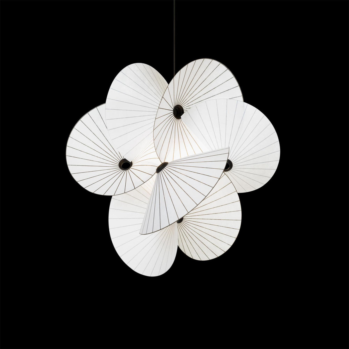 Serpentine Pendant Light - Twisted Fabric & Dark Line Pendant | Modern Origami Suspension Lamp