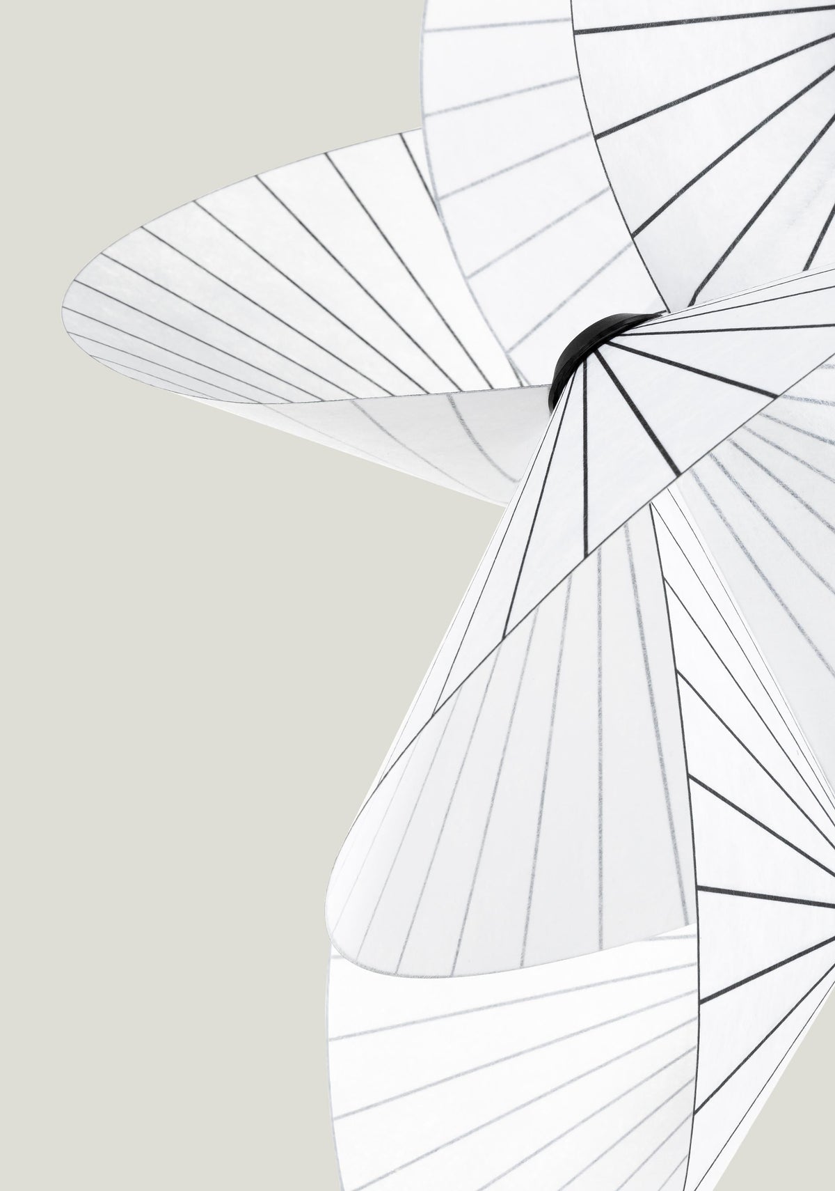 Serpentine Pendant Light - Twisted Fabric & Dark Line Pendant | Modern Origami Suspension Lamp