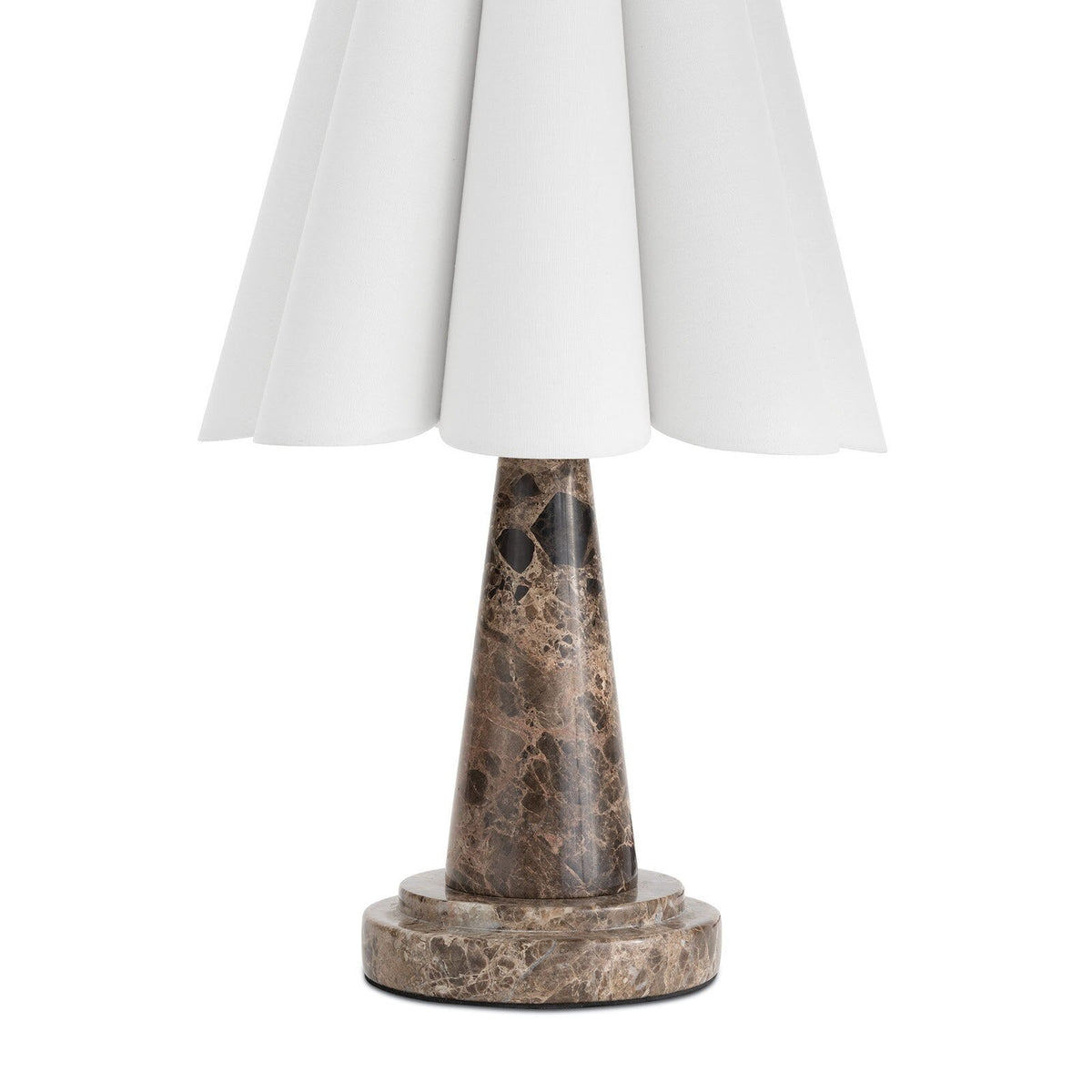 Shadon Marble Pleated Table Lamp - Veined Marble & Travertine Base Light | Modern Pleated Accent Desk Lamp