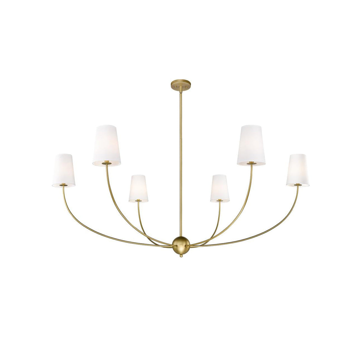 Shannon Chandelier - Brass Multi-Arm Fabric Shade Chandelier | Modern Transitional Hanging Light