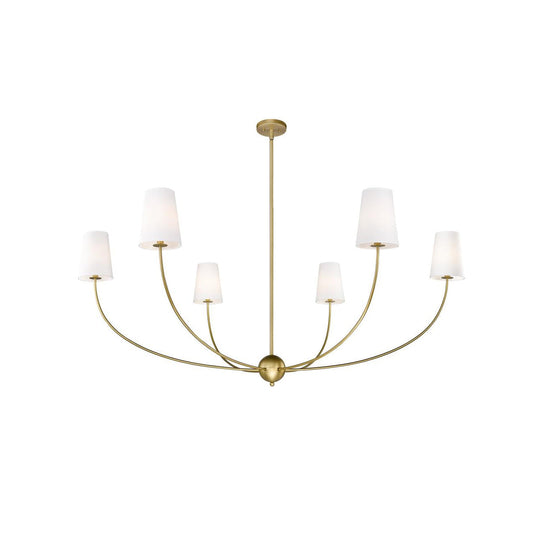 Shannon Chandelier - Brass Multi-Arm Fabric Shade Chandelier | Modern Transitional Hanging Light